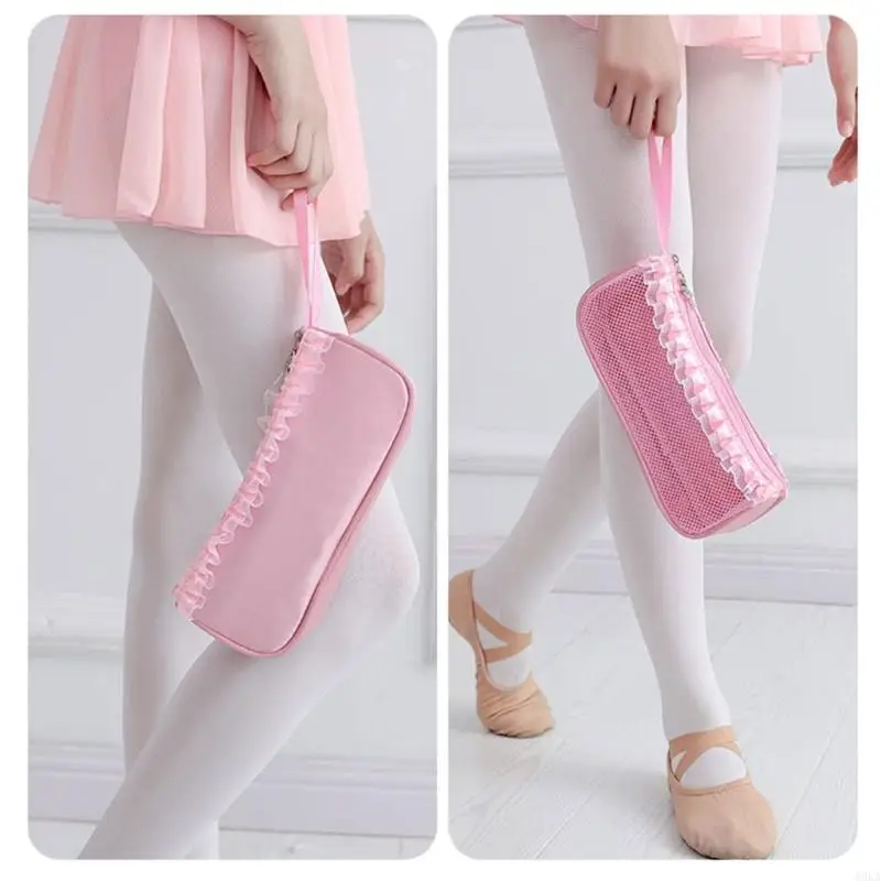 a0kaチャイルドレンズバレエダンスシューズストレージバッグメッシュバレエダンスシューズオーガナイザーバッグ