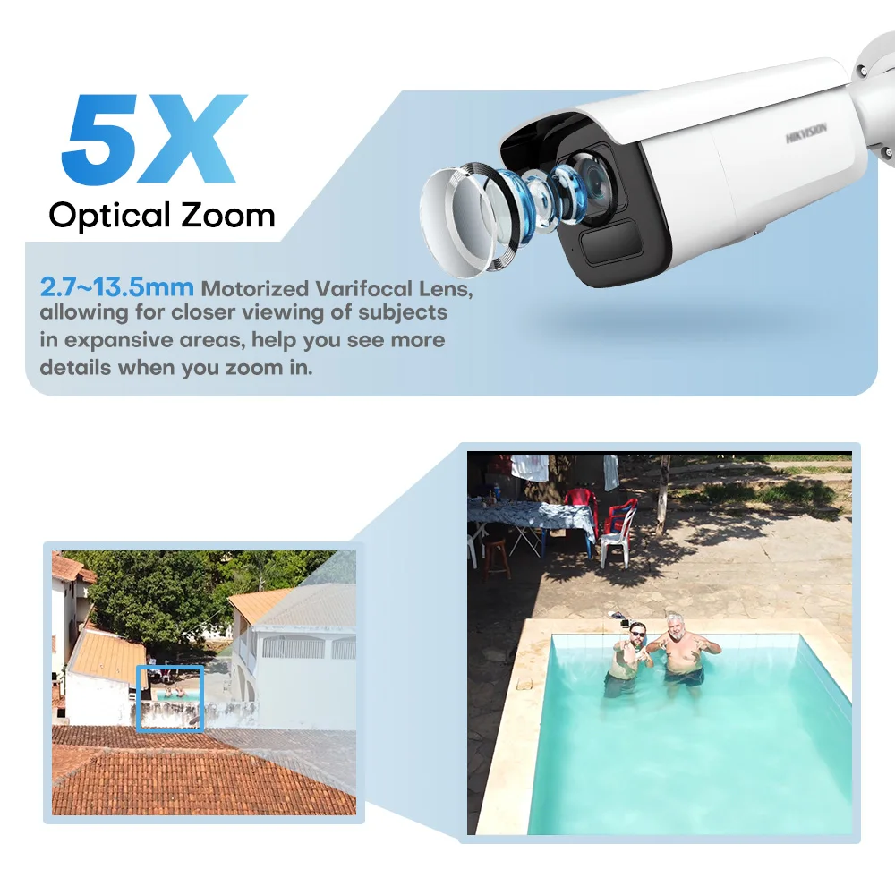 8MP Zoom Bullet IP Camera 4K AcuSense Outdoor Motorized Varifocal Network Camera Human Vehicle Detection