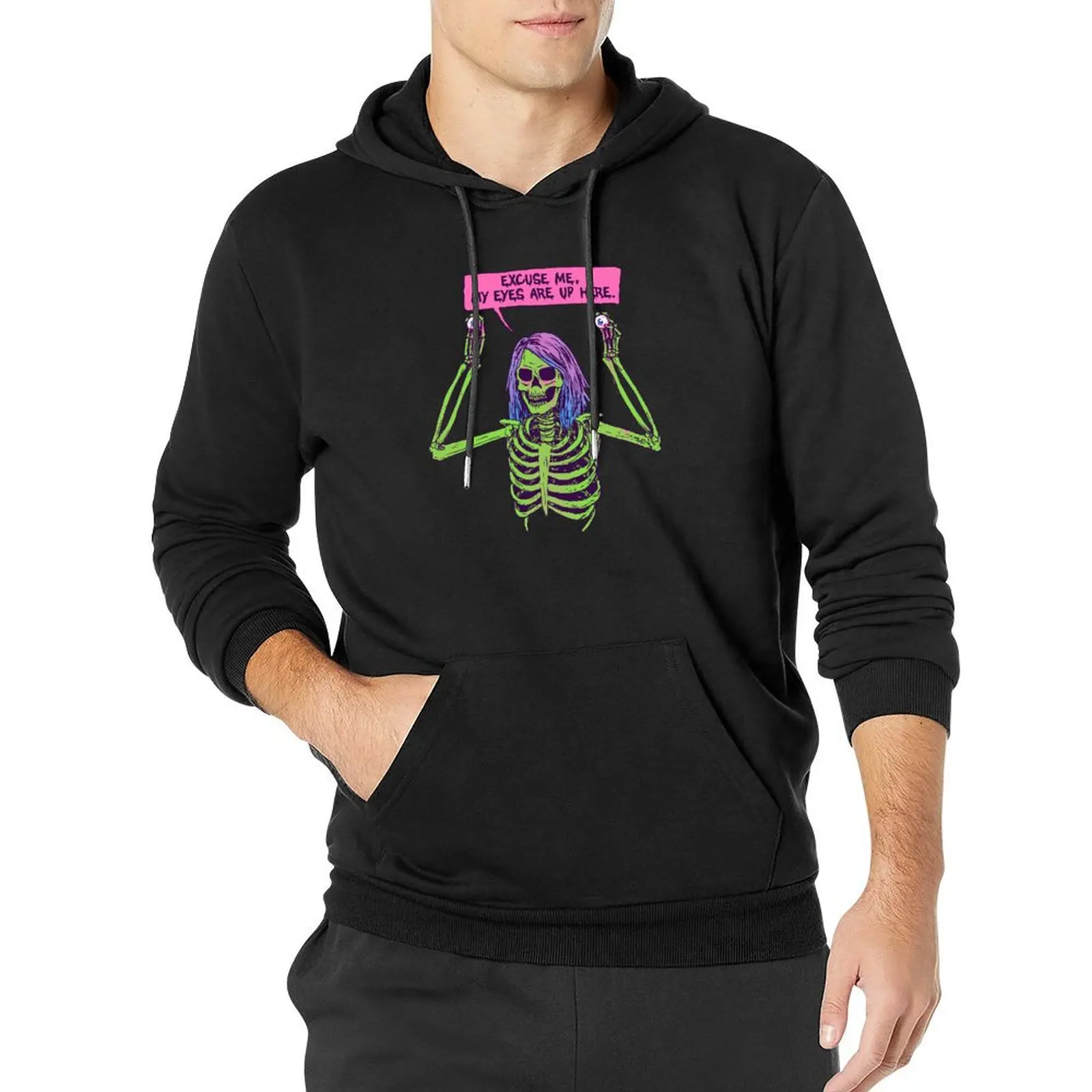 

My Eyes Are Up Here Pullover Hoodie anime clothes clothes for men hoody
