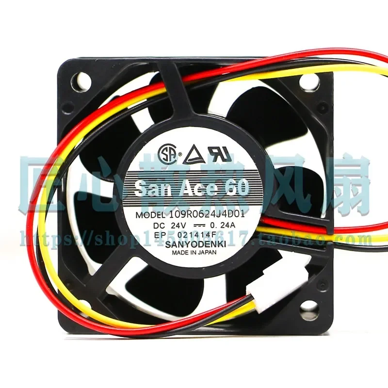 For 109R0624J4D01 Sanyo 6025 Inverter Cooling Fan 24V 0.24A 6CM/cm
