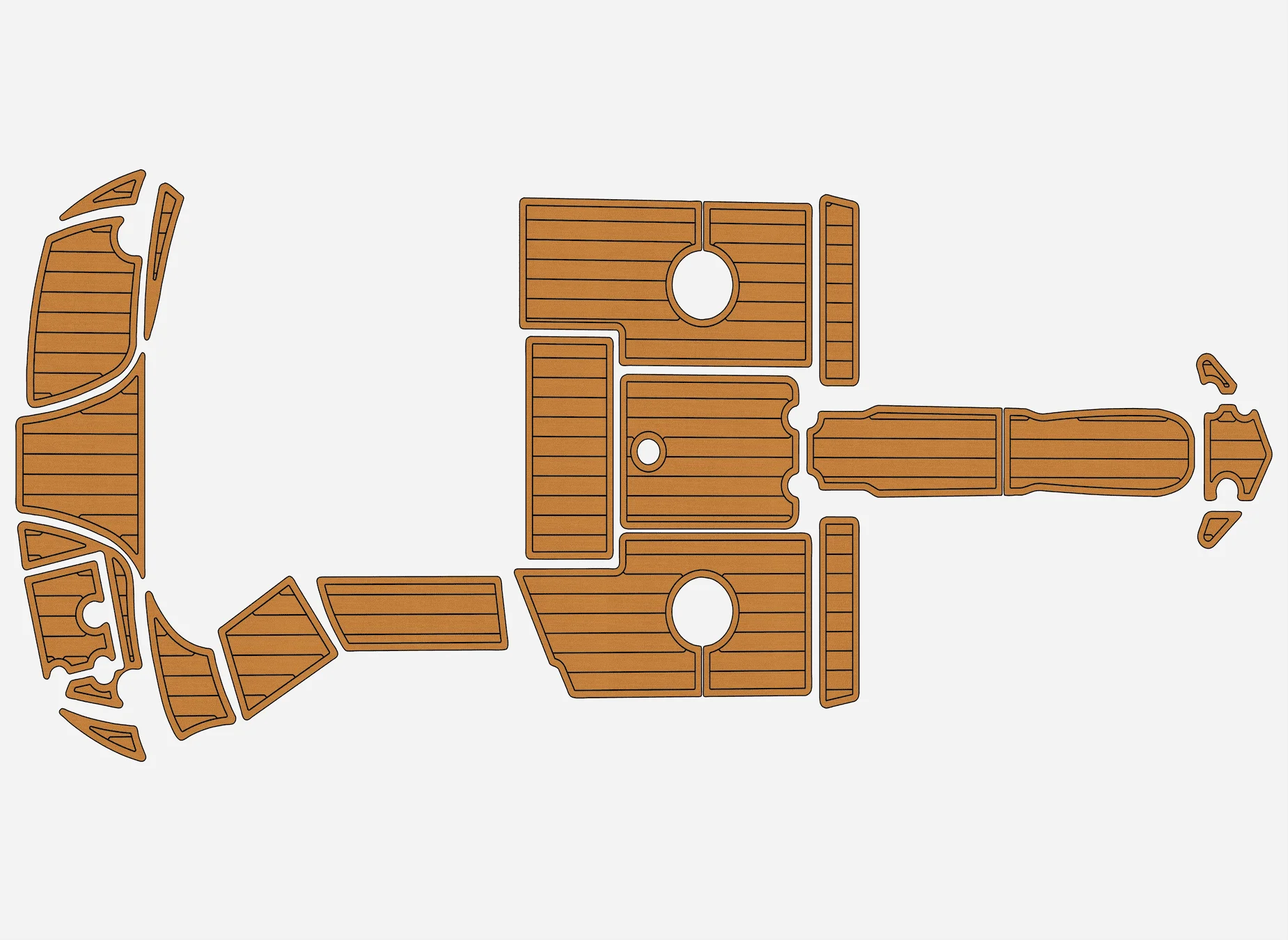 Non-Slip EVA Faux Teak Marine Mat Self-Adhesive 6mm Yacht Cockpit Pad for 2006-2010 Crownline 200 LS Boat Decking Easy Install