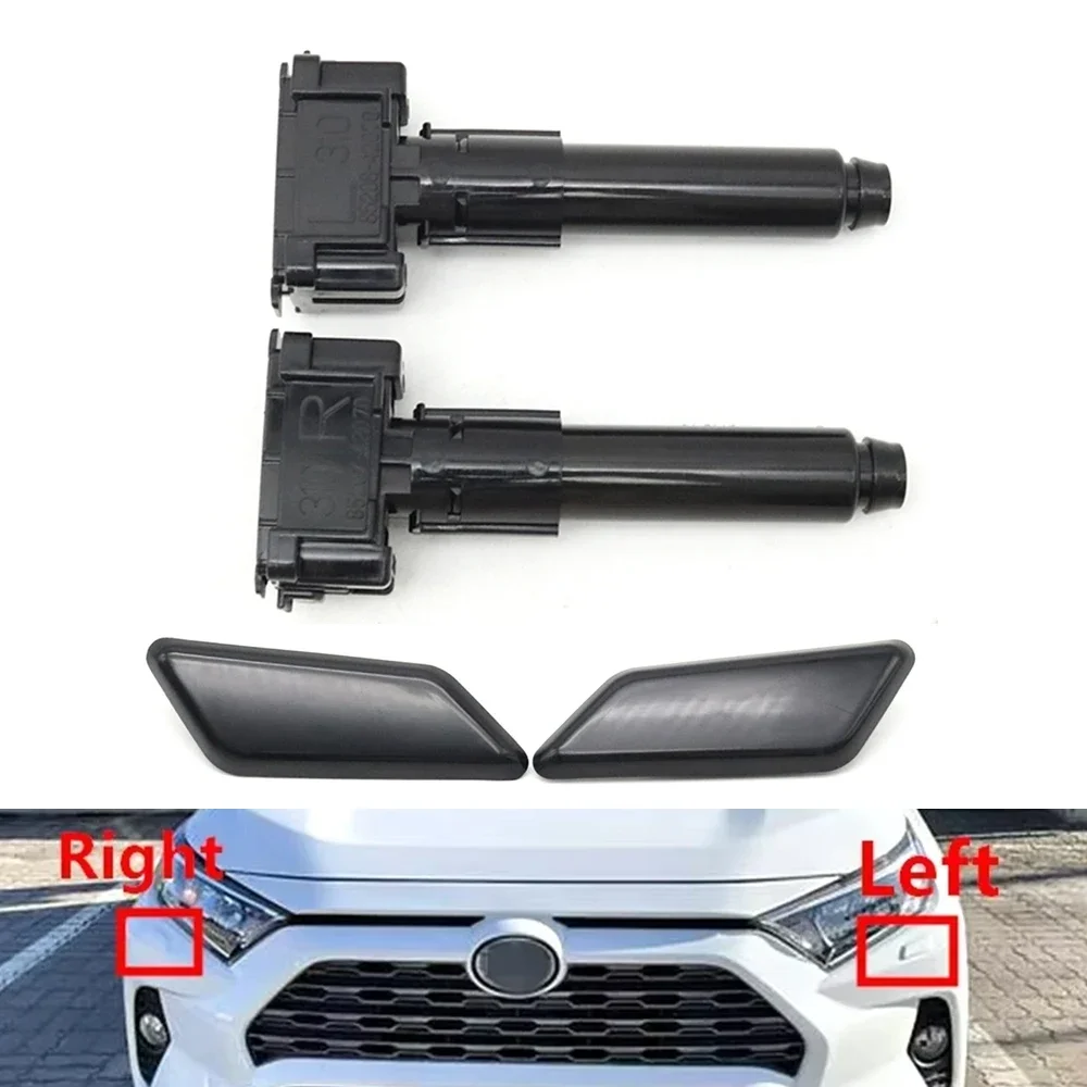 

For Toyota RAV4 XA50 2019-2024 Front Bumper Headlamp Cleaning Spray Pump Actuator Jet Cap Headlight Washer Nozzle Cover