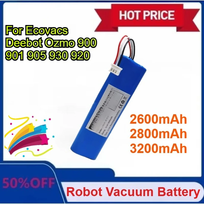

New Replacement Battery for Ecovacs Deebot Ozmo 900 901 905 920 930 937 N8 Pro 14.4V Li - ION Robot Vacuum Cleaner Battery