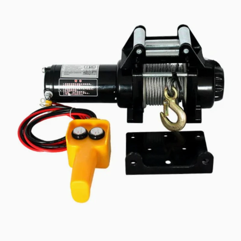 Electric Winch 12V Electric Hoist Car Winch 24V Winch Motor 1100W Horizontal Traction 3000 Lbs