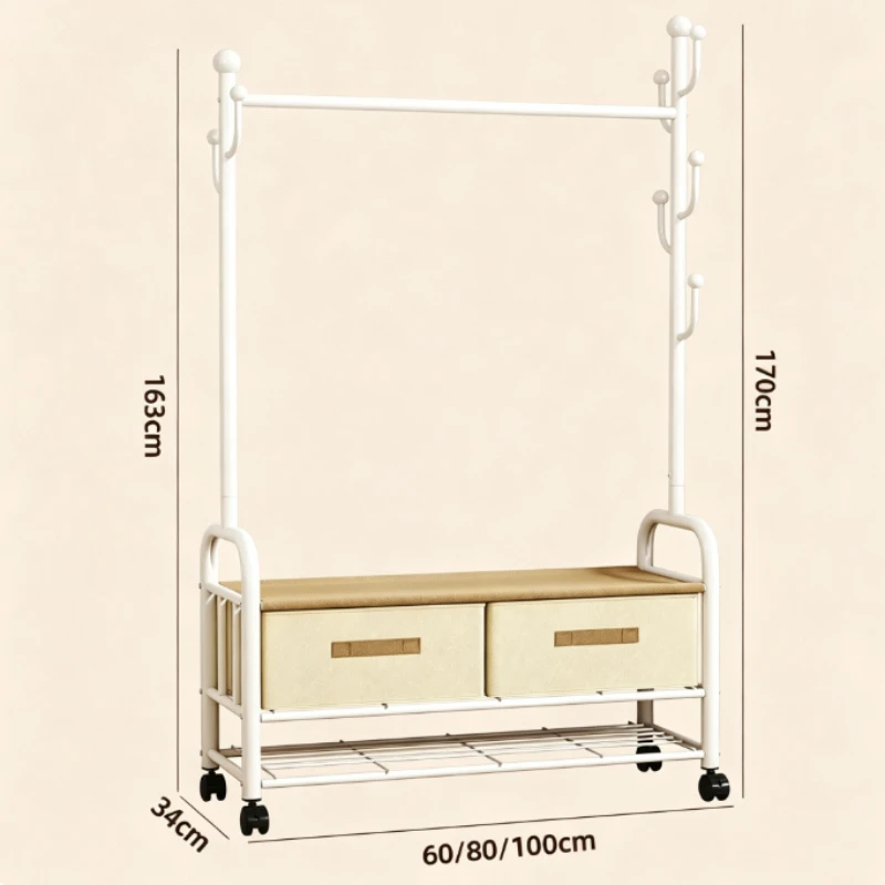 Portable Carts Clothing Rack Hanging Storage Space Saving Coat Rack Hats Apartment Mueble Recibidor De Entrada Room Furniture