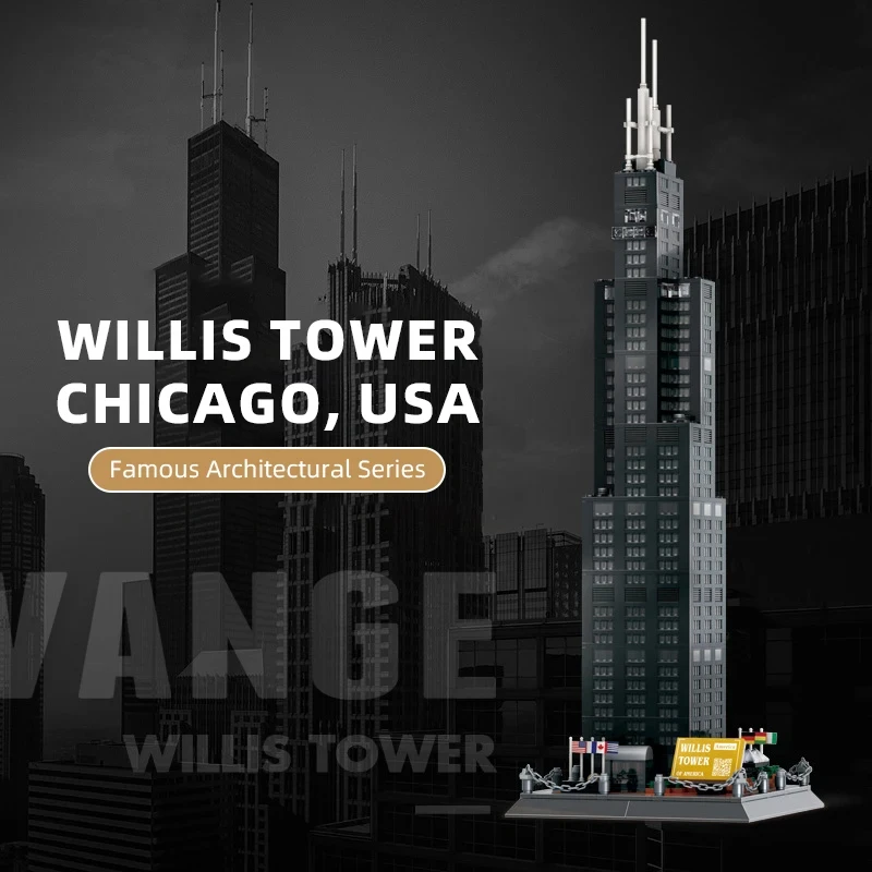 

Famous City Street View Architecture Willis Tower Chicago Building Blocks Bricks Construction Toys Gifts DIY for Kids