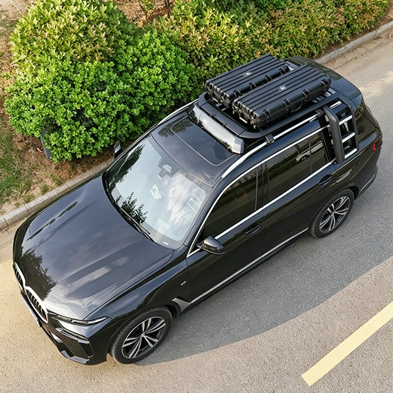Aluminum Alloy Car Roof Cargo Luggage Rack Baskets Side Ladder Side Box for BMW X7 2019-2026 5