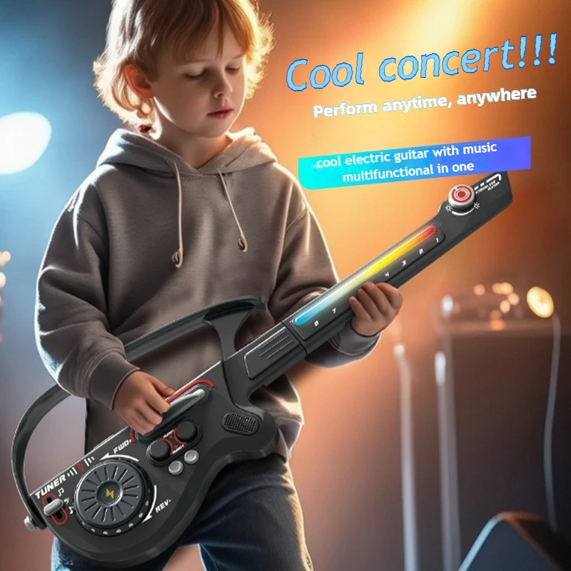 Wielofunkcyjna Elektryczna Gitara Zabawka DJ Muzyka Bez Strun Bluetooth Wczesna Edukacja Instrument Muzyczny Zabawka Gitara Prezent dla Chłopców i Dziewcząt