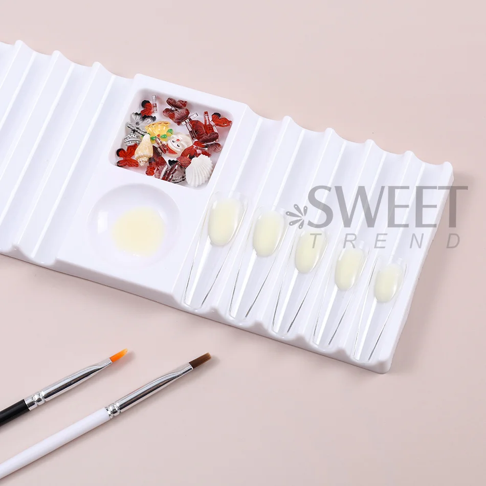 1/2 Stück Dual-Form-Halter aus Kunststoff für Nagelkunstwerkzeuge, Nagelpinselhalter, Aufbewahrung für Nagelverlängerungsformen, Palette-Werkzeuge – Detail 3