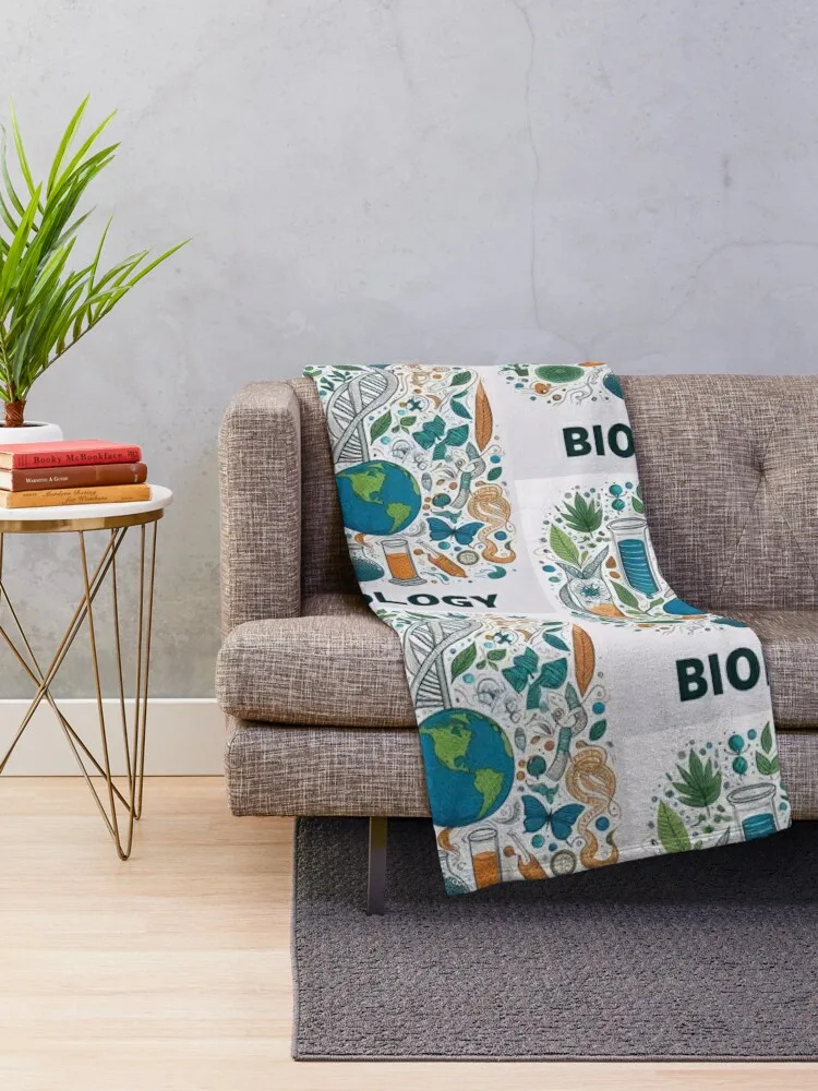 Biology Throw Blanket Retros Sofa Quilt Cute Tourist Blankets