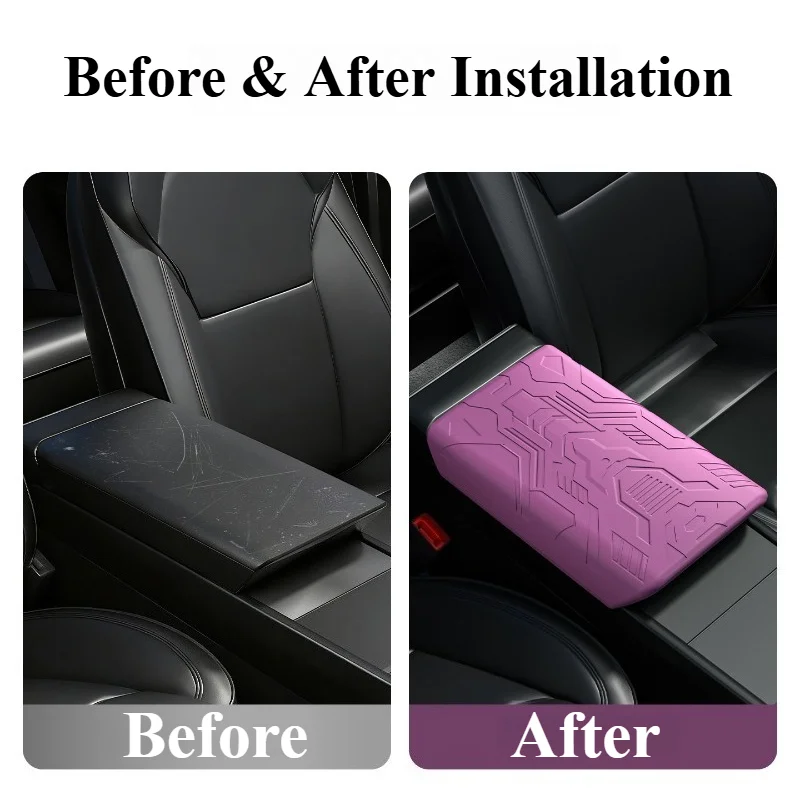 Silicone Center Console Armrest Cover Protector for Tesla Model 3 All Years & New Model Y/YL Juniper Interior Accessories
