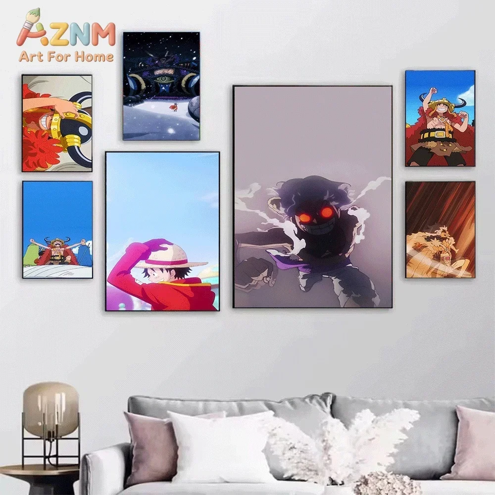 One Piece Anime Canvas Wall Art No Frame Gear 5 Nika Luffy Manga Print Painting Bedroom Living Room Home Wall Decor Poster