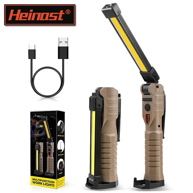 Składana latarka COB LED lampa robocza hak do zawieszania 7 trybów magnetyczna latarka USB z możliwością ładowania przenośna robocza latarka