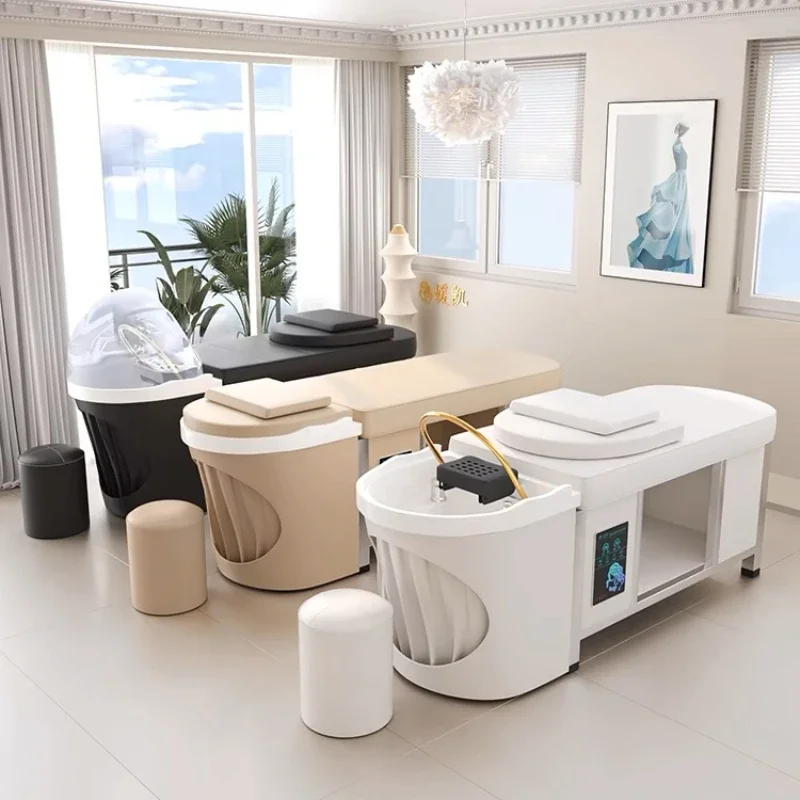 

Salon Chair Hair Stretcher Spa Chairs Aesthetics Beauty Thai Shampoo Bed Washbasin Behandelstoel Water Hoop Stock Machine XFY-57