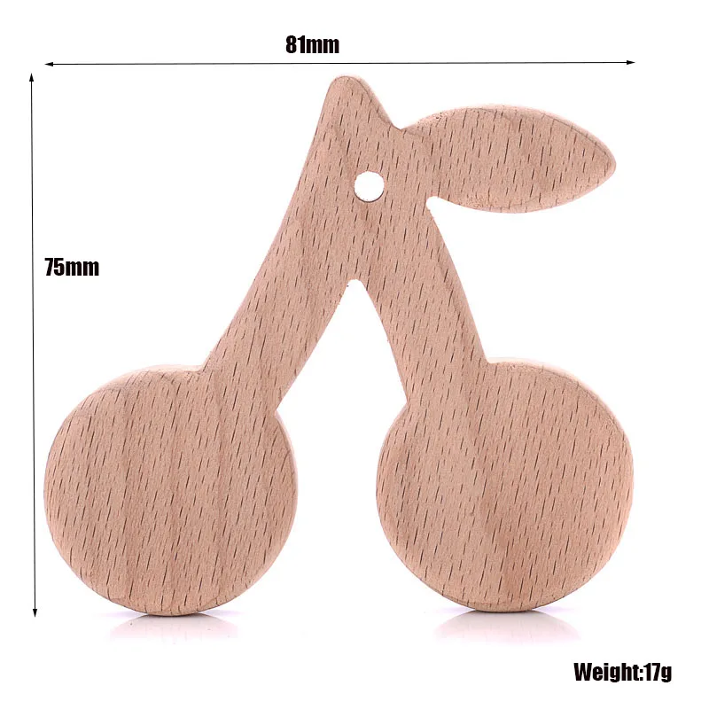 1Pcs Baby Wooden Teether Beech Wood Star Plant Animal Heart Shape Teether Eco-Friendly Unfinished Baby Grasping Chew Toys