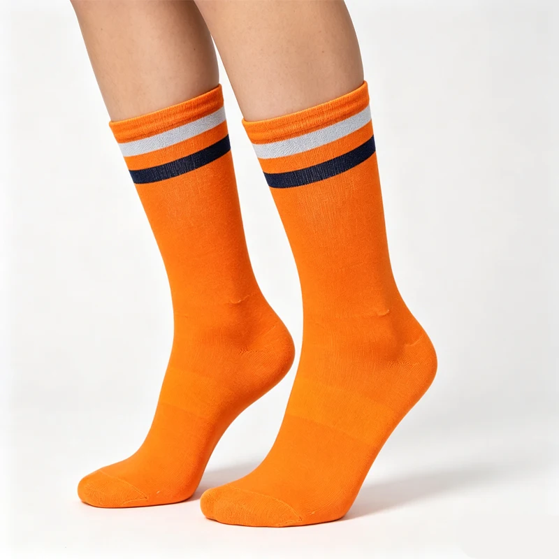 Striped Professional Cycling Mid Length Couple Socks Outdoor Comfortable Wear Resistant Sweat Absorbing Breathable Sports Socks - view 6