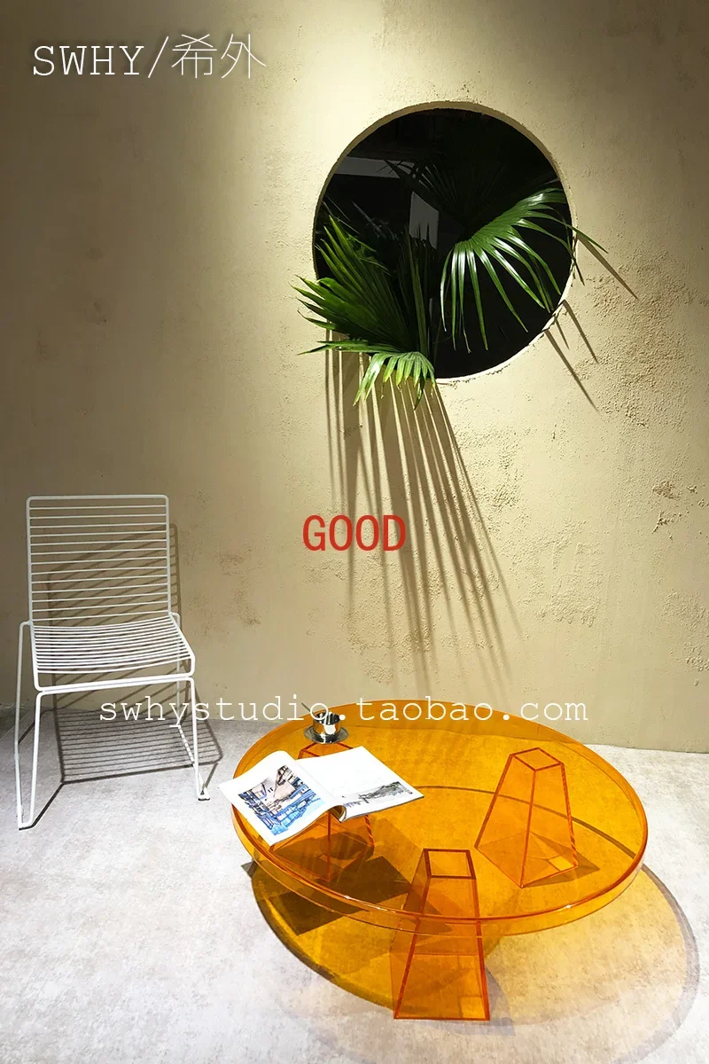 북유럽 창조적 인 라운드 티 테이블 아크릴 거실