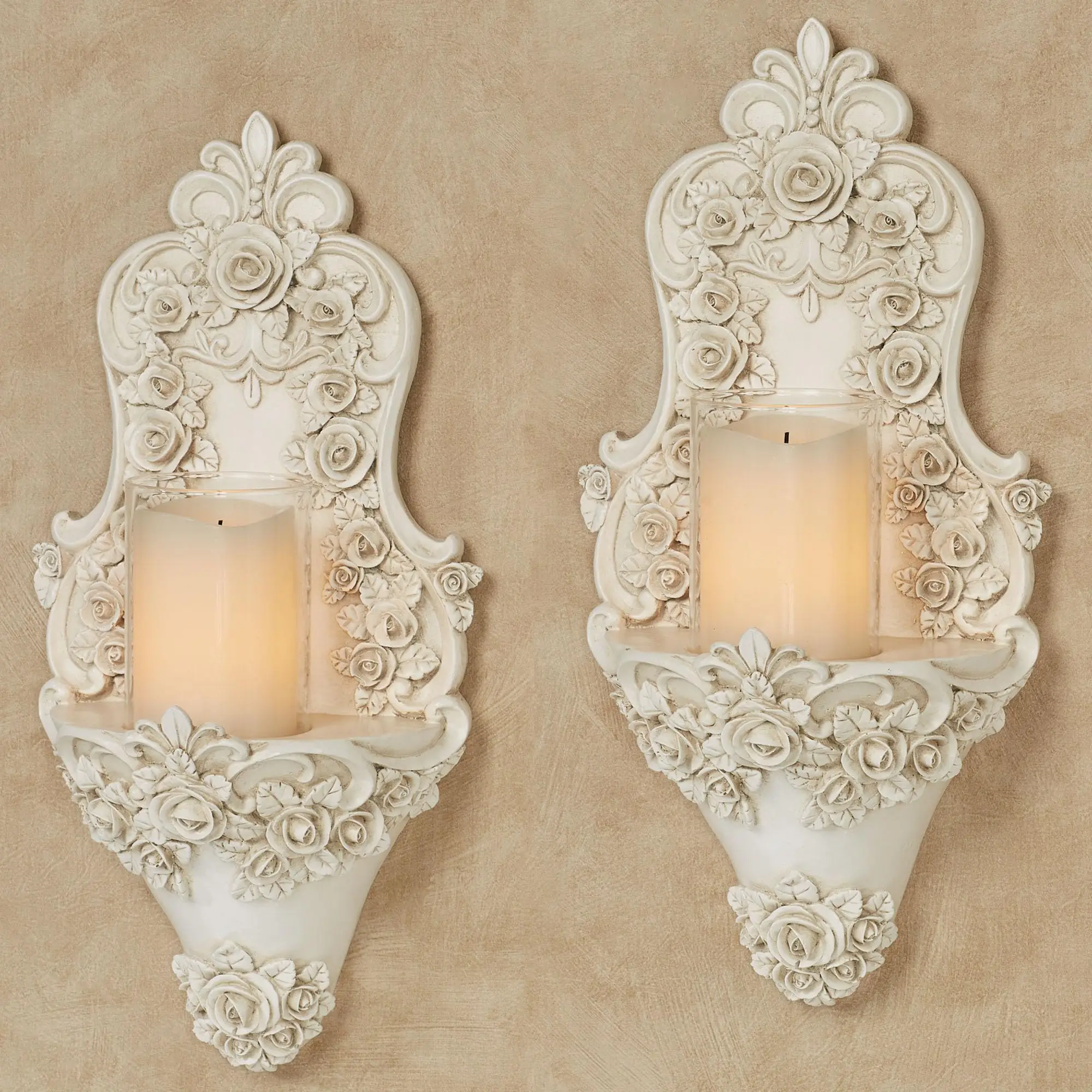 Victoria Rose Wall Sconce Pair | Victorian Style Decor | Traditional Pair of Sconces for Bedroom, Living Room