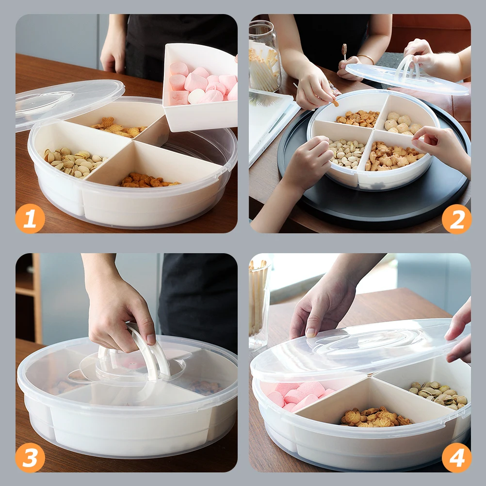 

Dried Fruit Plate Snack Tray Divided Serving Container Multi Compartments Storage Kitchen Bar Utensils Party Banquet Wedding