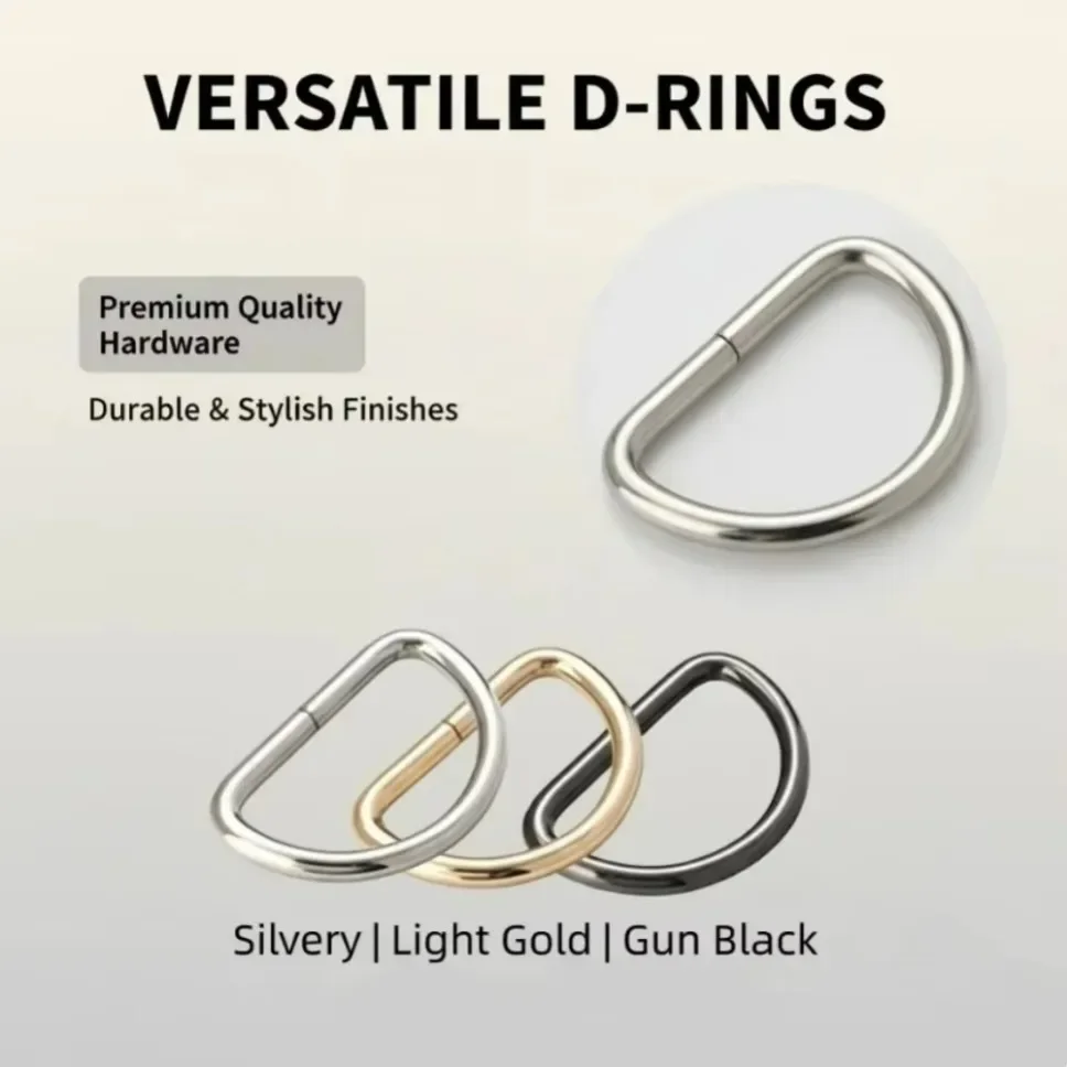 5/50/100pcs D-Shaped D-Rings Metal Hardware for DIY Clothing Multi-Size Buckles for Bags Belts Leather Crafts DIY accessories