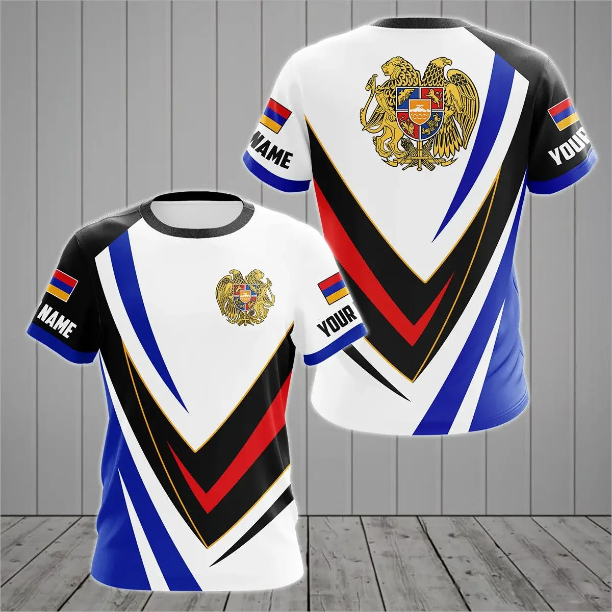 Armenia Flag & Coat Of Arms Graphic Tee Summer Casual Pullover Men's Fashion Loose T-shirts Boy Oversized Short Sleeves Tops 6XL