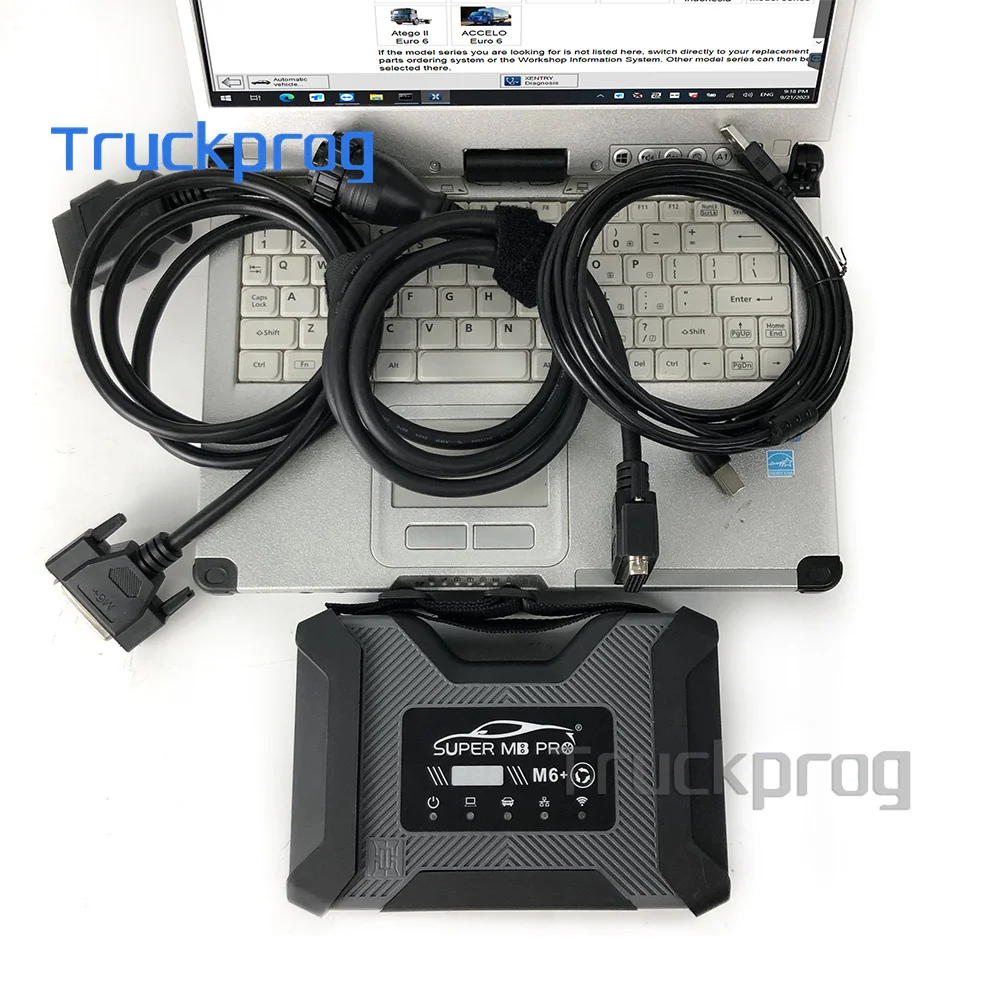 Thoughbook CF C2 Laptop+Super MB Pro M6 Star Wireless DoIP Car Truck Diagnosis Tool For Benz MB Trucks 12V Car 24v Diesel Truck