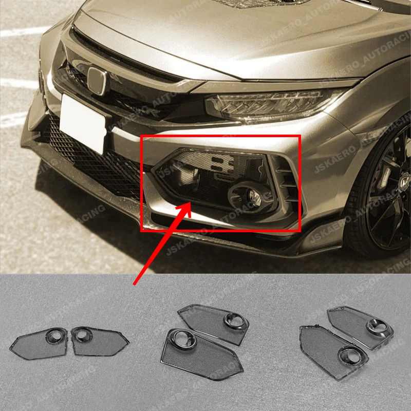 

For Honda Civic Hatchback FK8 Front Fog Light Cover Replacement Carbon Fiber car BodyKits