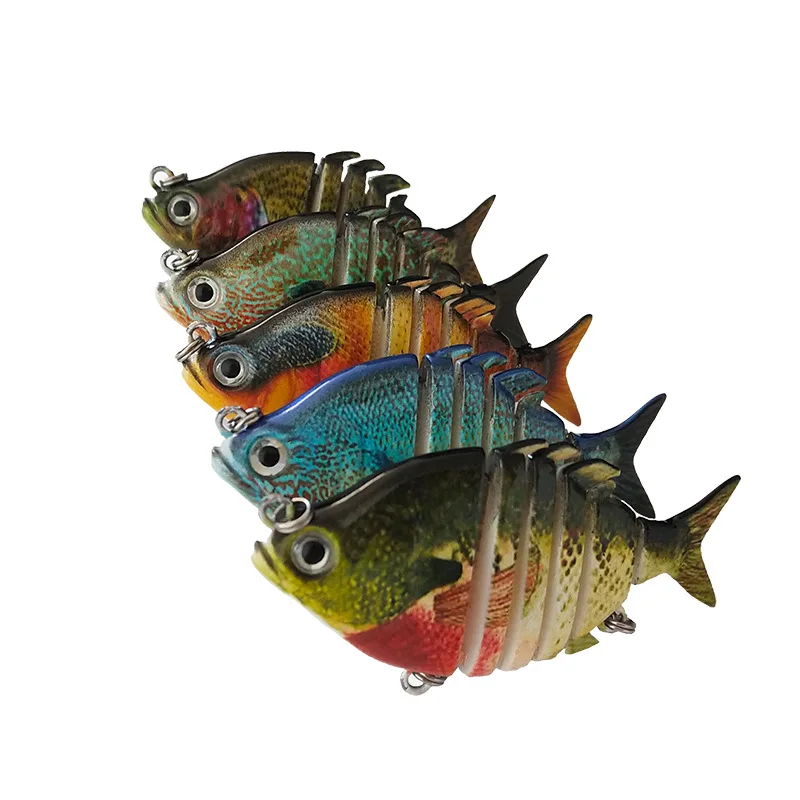 

2pcs 9g Mini Lifelike Tilapia Swimbait Fishing Lures Hard Bait Lure with Treble Hook Multi Jointed Lures for Bass Fishing Tackle