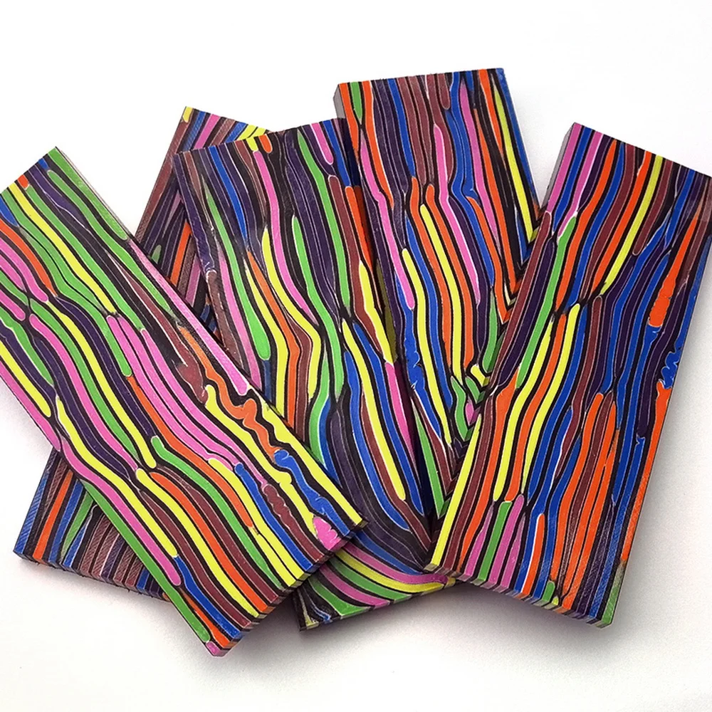 1piece Composite G10 Knife Handle Material for DIY Handmade Knife Handle Material Rainbow Damascus G-10 Tool Patch Material
