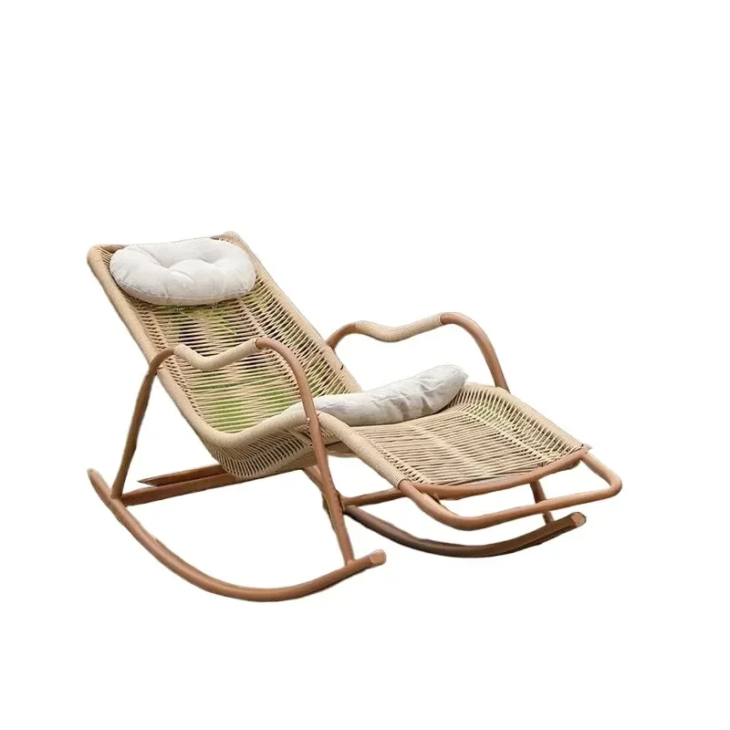 for Dream Rocking Chair Recliner Rattan Lounge Chair for Living Room Balcony Outdoor Home Leisure Nap Chair for Elderly