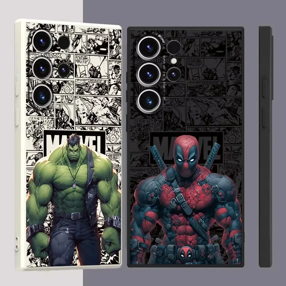 S25 Ultra Marvel Wolverine Hulk Deadpool Phone Case For Samsung Galaxy S24 Ultra S23FE S22 S20 Plus A51 A54 A55 A71 A72 Cover