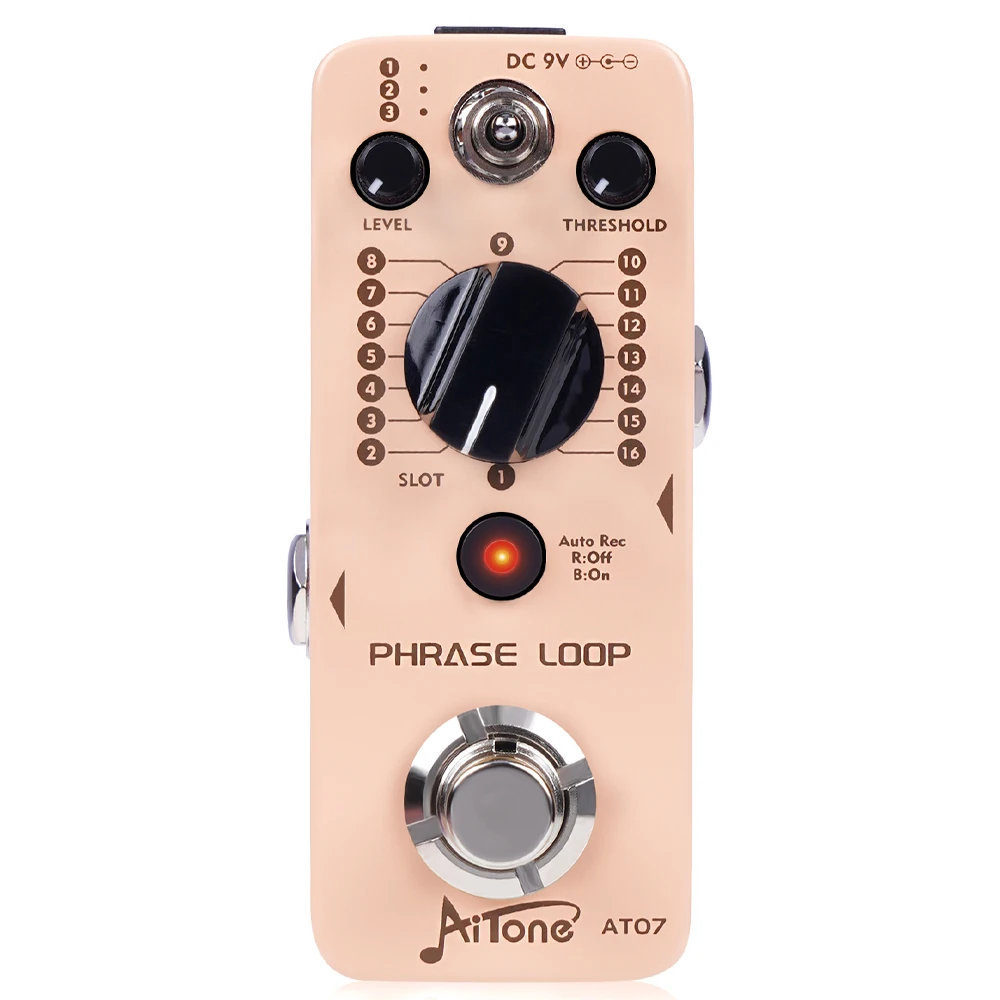 

JOYO AITONE Series AT-07 Педаль гитарного петлителя, 480 минут, всего/48 слотов, порог с автоматическим перезаписыванием, неограниченное количество наложений, 3 банки