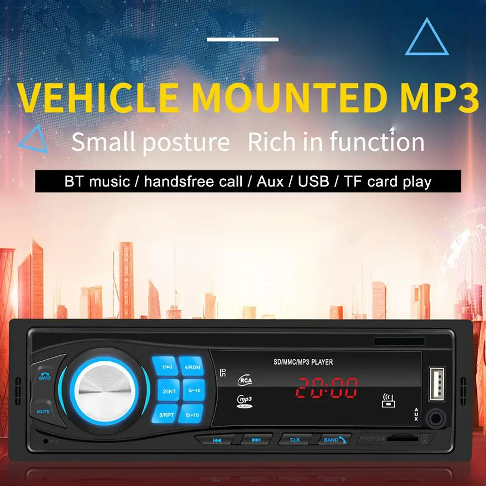 

New Car Bluetooth FM Radio Card And USB Drive Integrated Car 12V Control Player Modification Central MP3 V3Z4