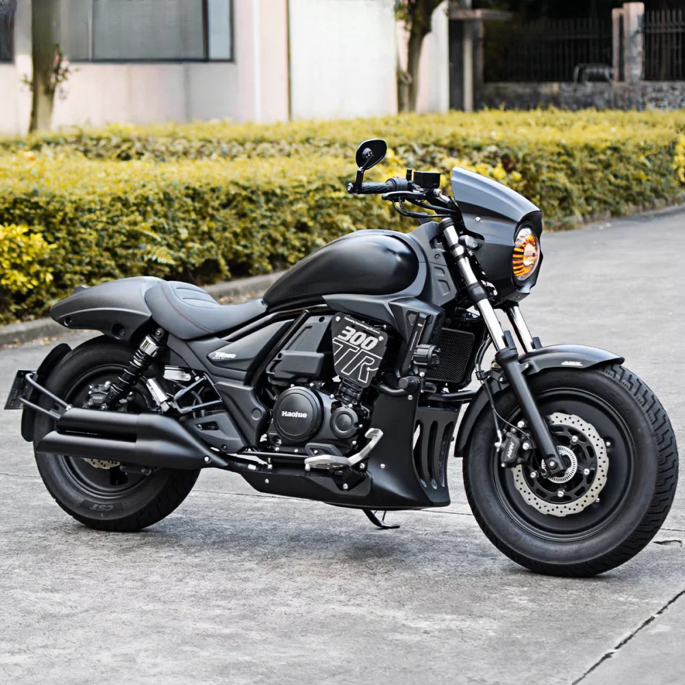 Customized Retro Motorcycle Exhaust Silencer Pipe Right Side Double Tube with Stainless Steel Material for Haojue Tr300 Criuser