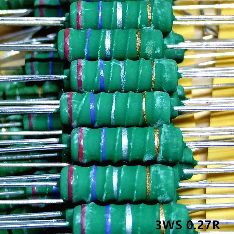 100pcs 3W 3WS 0.12 0.15 0.22 0.33 0.5 0.82R 5X15 Metal Oxide Resistor Color Ring Resistance electric car charger Resistance