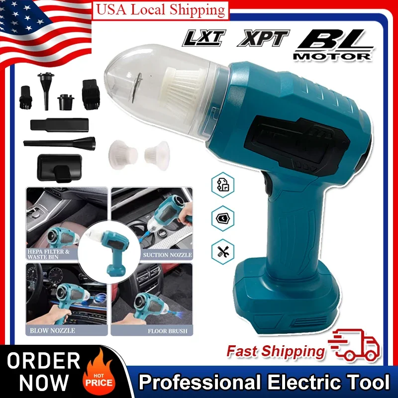 Fit Makita Cordless Mini Car Vacuum Cleaner Multifunction Dust Collect Handheld Rechargeable Power Tools 18V Battery