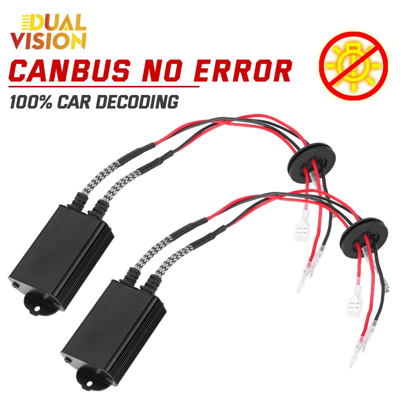 

2 шт. H7 светодиодный декодер без ошибок резистор анти-мерцание проводка кассетчик декодер свет EMC внешний драйвер Mini CANBUS 12 В 24 В