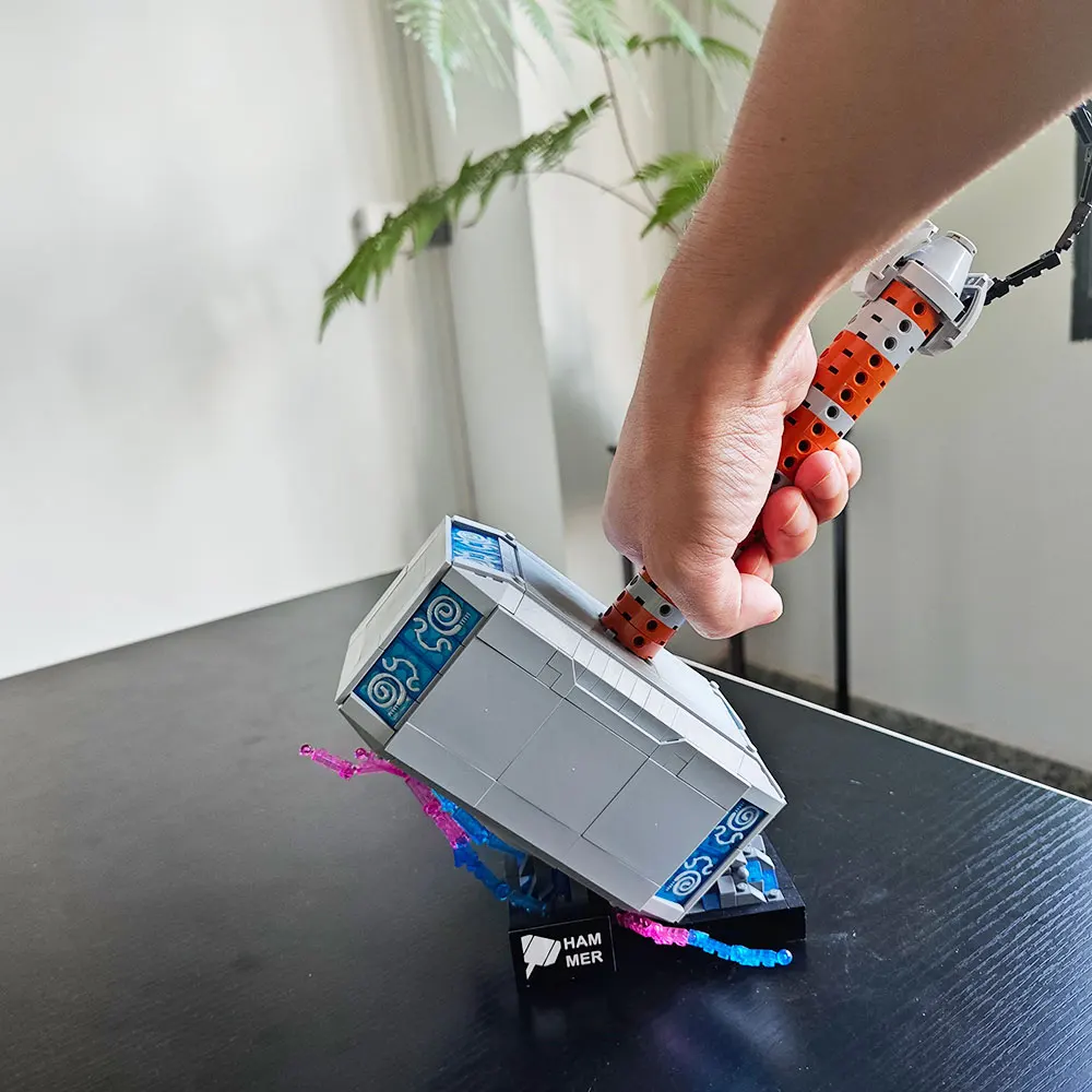 975PCS Thunder God Thunder Hamer Model Bouwstenen Thor Wapen MOC Monteren Bricks Speelgoed Cadeaus Voor Kinderen Kids