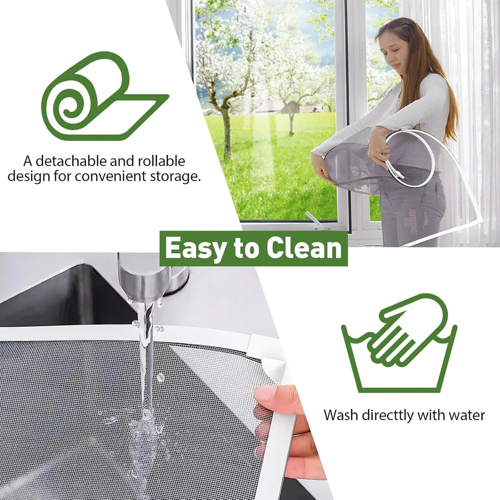 شاشة نافذة AAAF قابلة للتعديل، استبدال شاشة النافذة المغناطيسية بحد أقصى 39 بوصة × 59 بوصة، شاشات نافذة شبكية من الألياف الزجاجية ذاتية الصنع #1