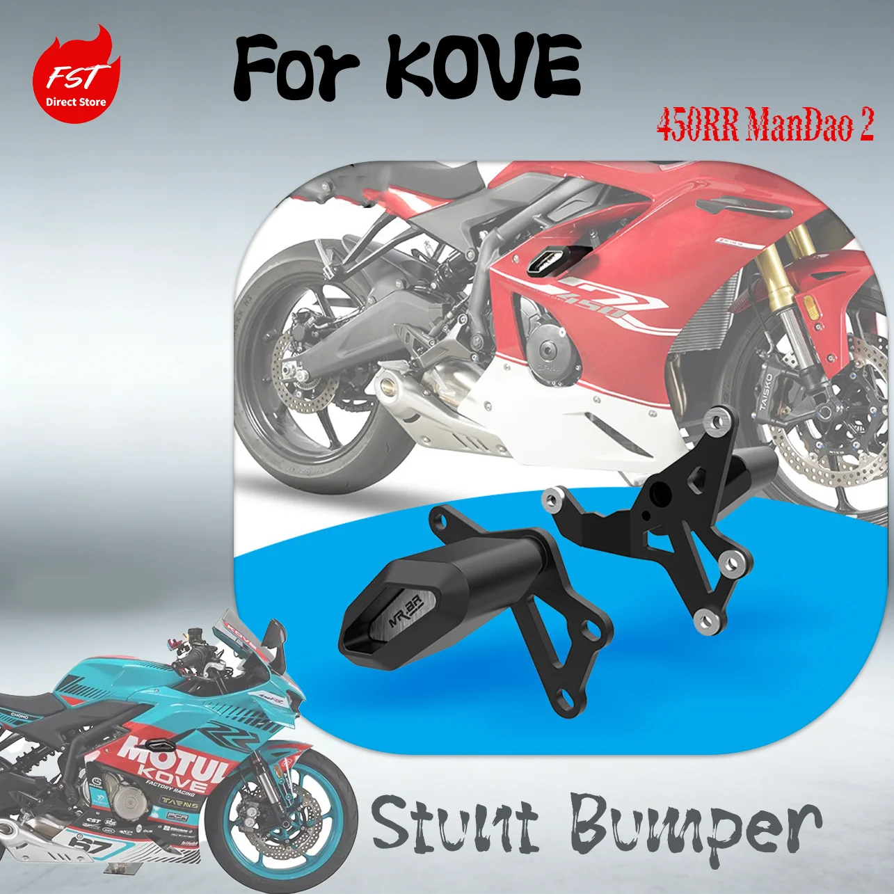 

Защитные дуги (краш-бары) для двигателя KOVE 450RR ManDao 2 / Новые слайдеры для рамы / Защита от падений (стюнт-бампер)