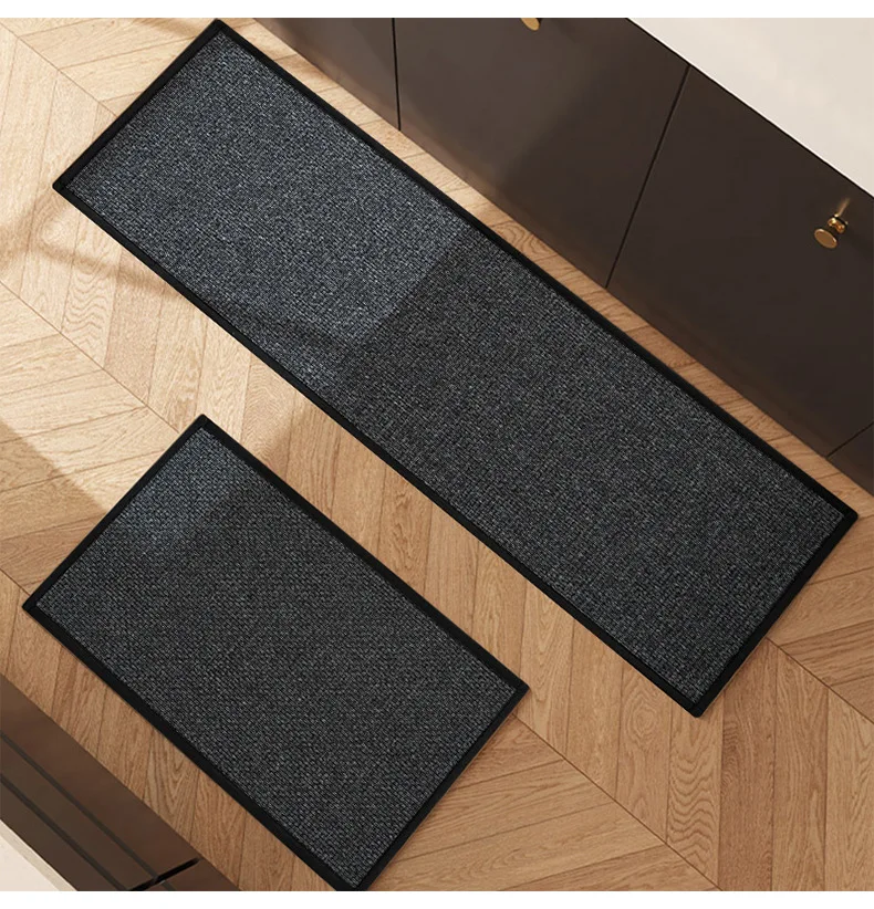 NIM Kitchen Floor Mat Black Gray Interwoven Long Kitchen Mat Non-slip kitchen rug Suitable for kitchen, laundry room, doorway