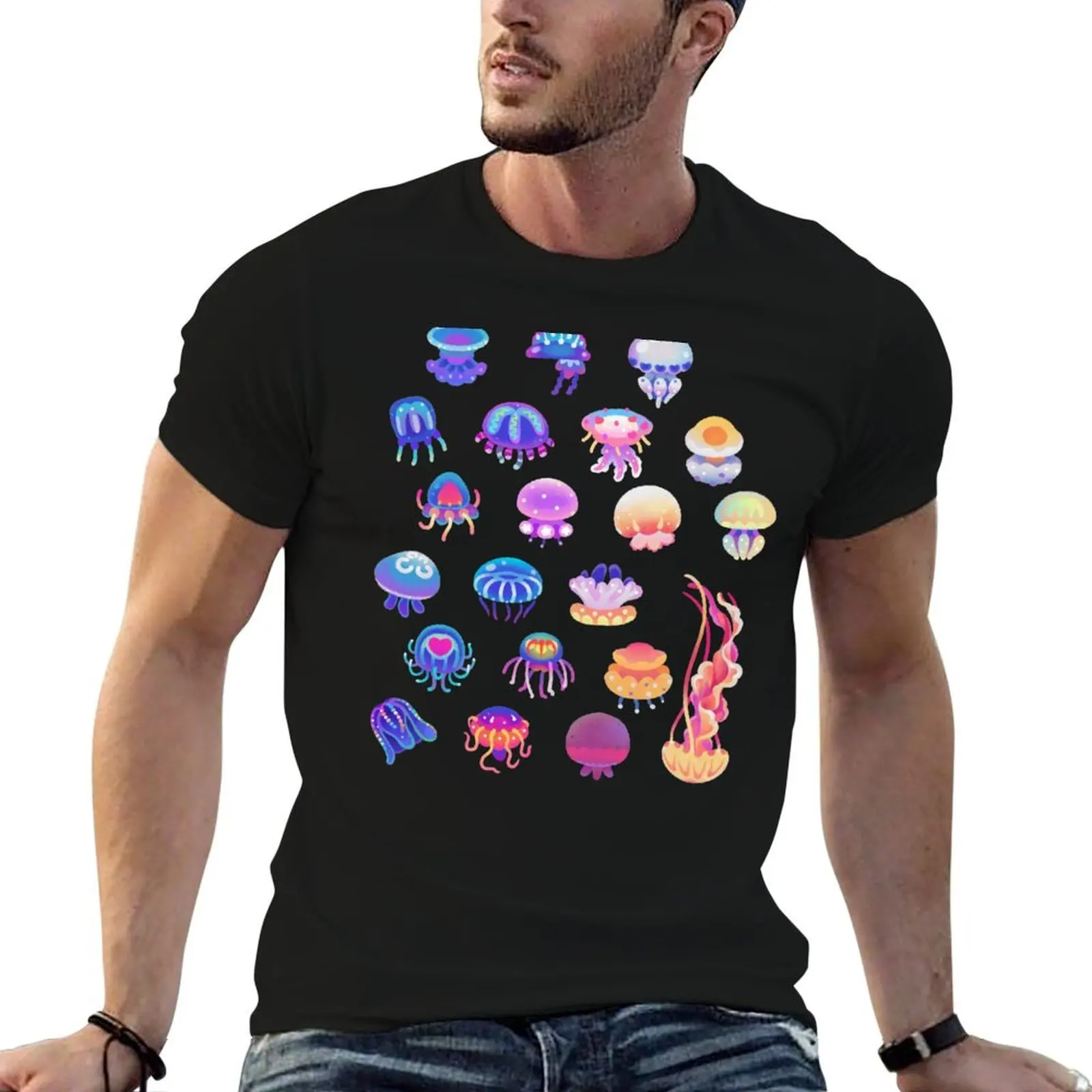 

Jellyfish Day T-Shirt t shirts for man graphic vintage anime t shirts oversize t shirts cotton 100% T-shirt