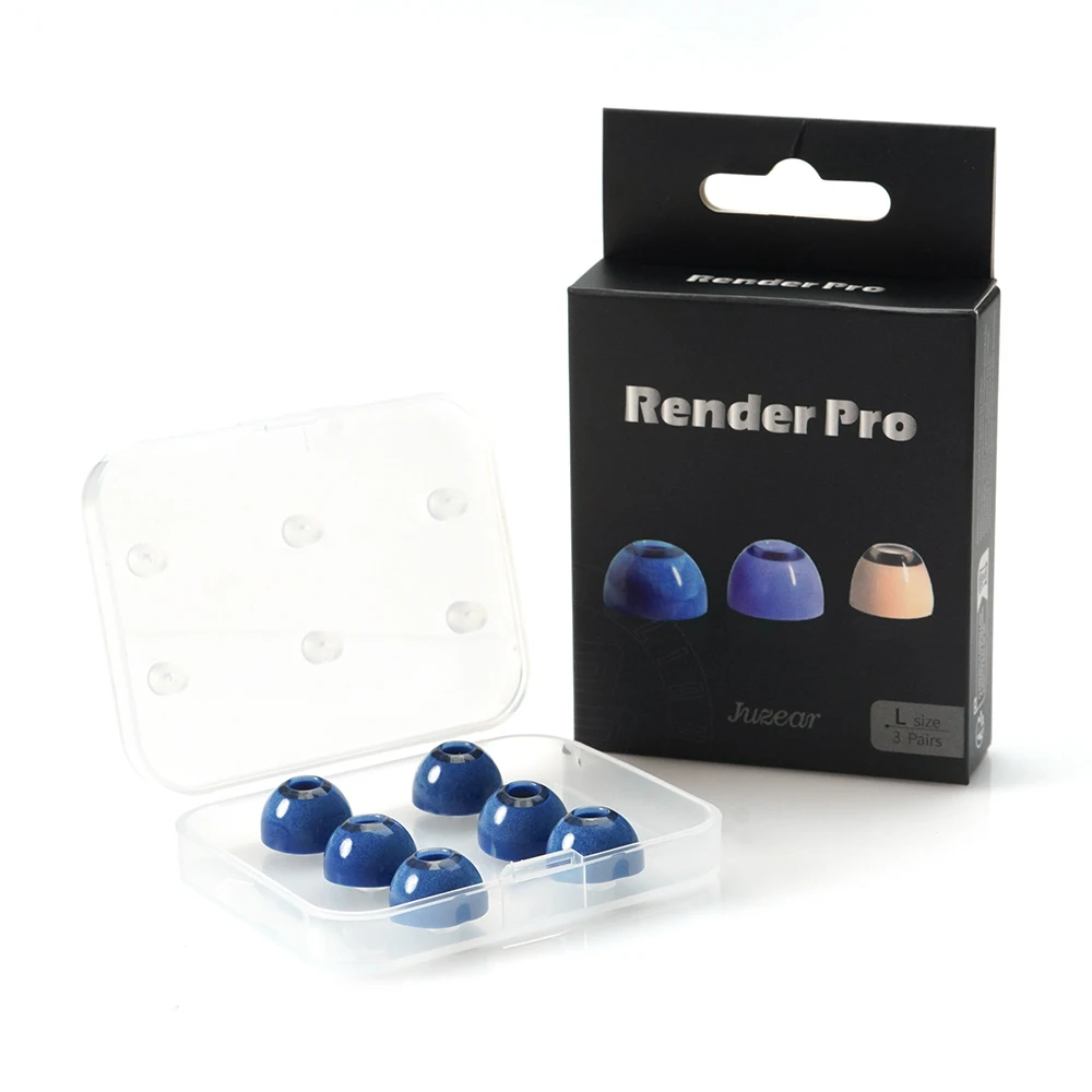 JUZEAR Render Pro – wkładki do słuchawek, trójwarstwowe, hybrydowe, wykonane z płynnego silikonu i pianki z pamięcią kształtu, przeznaczone do słuchawek dousznych (IEM), pasują do końcówek o średnicy 4,6–5,5 mm. — zdjęcie produktu 5
