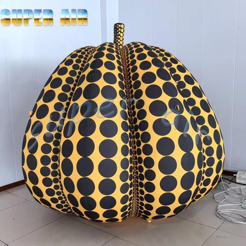 

Huge outdoor advertising decoration nice inflatable spotty pumpkin with fan