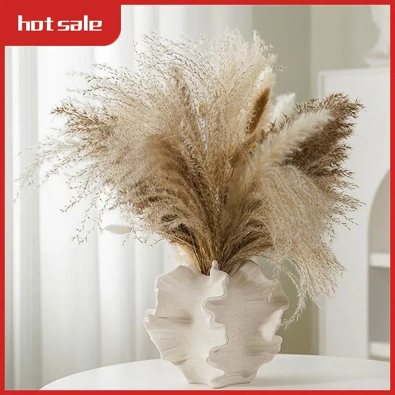 

BEAU-Coral Vase Nordic Art Container For Flower Pampas Grass Vase Living Room Tabletop Centerpieces Decor Creamy-White B Easy To