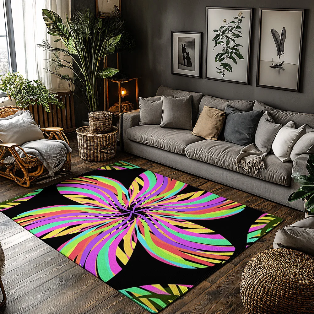

Unique Neon Psychedelic Carpet Doormat Indoor Outdoor Modern Abstract Art Home Decor Area Rug Living Room Floor Mat Entrance Mat