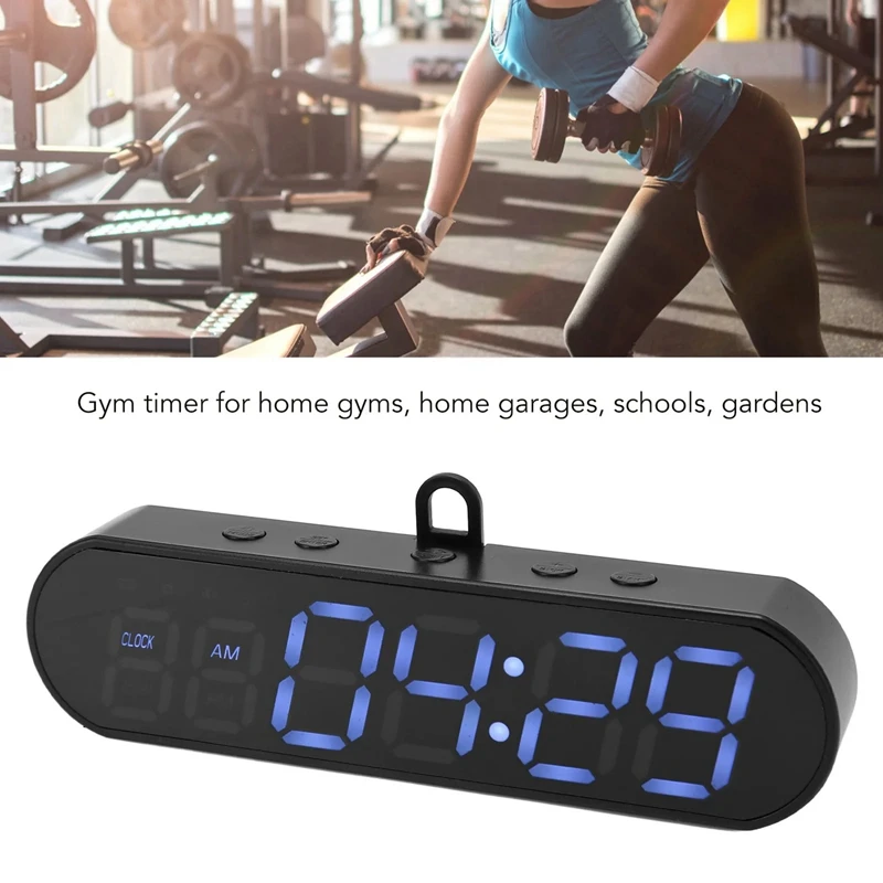 Portable Gym Timer Switch Multifunctional 1000Mah USB Fitness Sports Interval Workout Timer Alarm Clock Easy Install Easy To Use