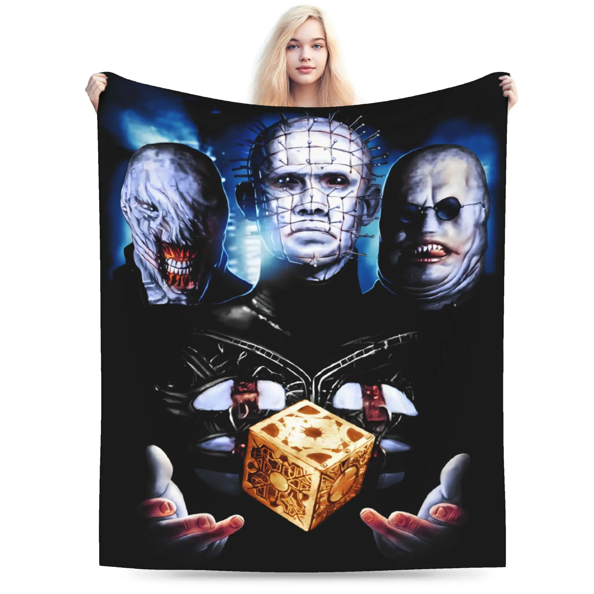 Hellraiser Pinhead Lament Super Warm Blanket  Children Plush Throw Blanket Trend Couch Chair Flannel Bedspread Sofa Bed Cover
