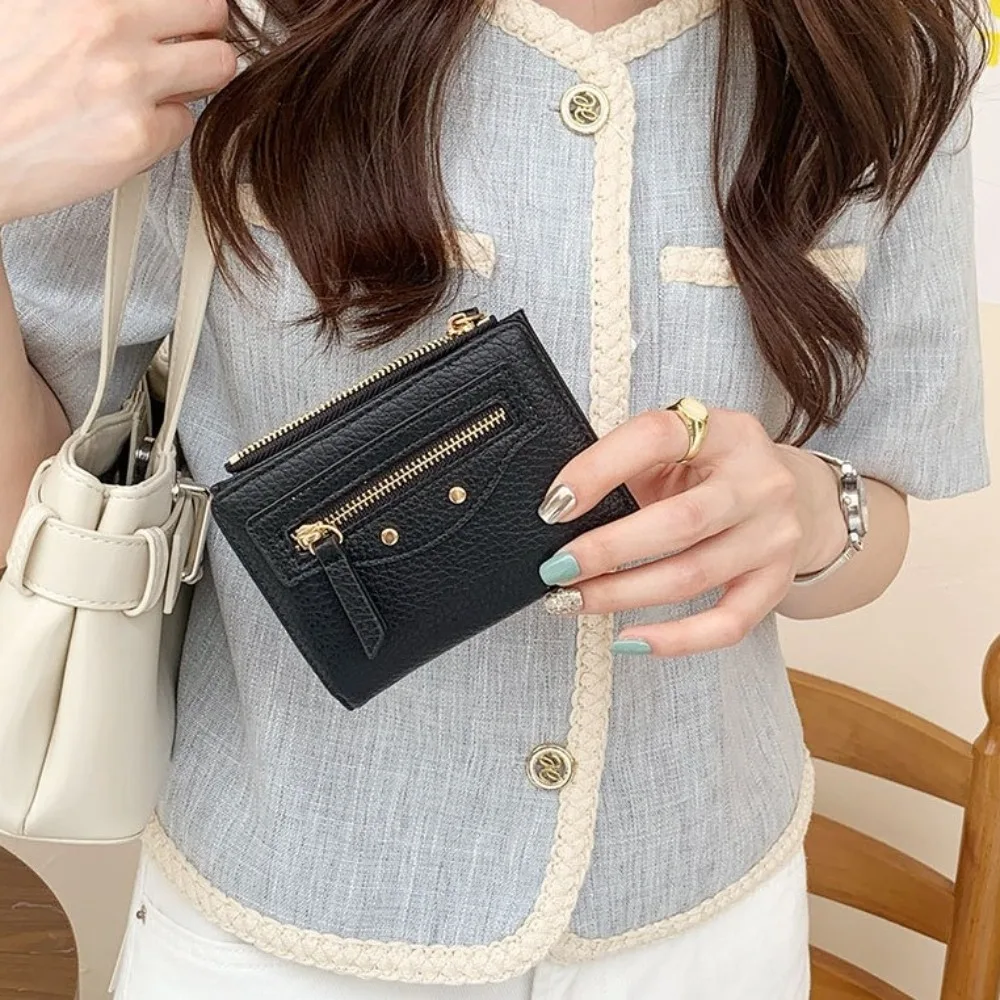

PU leather New casual Mini Wallets Folding Credit Card Holder Zipper Coin Purse Colorful Clutch Bag Portable Coin Pouch