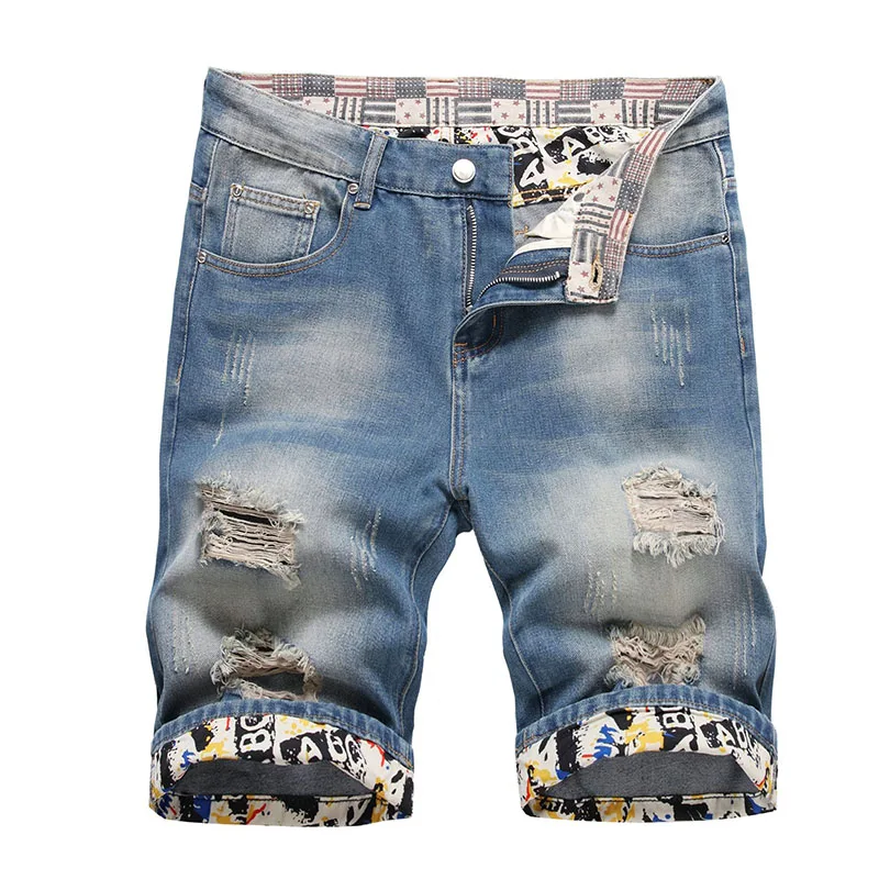 2023 Summer New Mens Ripped Short Jeans Brand Clothing Bermuda Cotton Shorts Men Thin Breathable Casual Denim Shorts